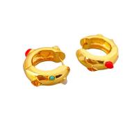 Orecchini cerchietti Hoop ottone, with plastica, laccato oro 18K, per la donna, 17.30mm, Venduto da coppia