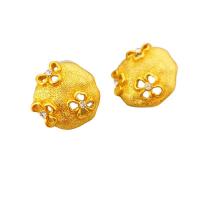 Messing Stud ørering, 18K forgyldt, forskellige stilarter for valg & for kvinde & med rhinestone & hule, 24.70x24.30mm, Solgt af par