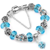 Bracelet European , alliage de zinc, avec cristal, Placage, longueur différente pour le choix & pour femme & avec strass, plus de couleurs à choisir, Vendu par PC