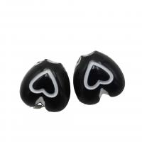 Acrylic Jewelry Beads Heart DIY & enamel black Approx Sold By Bag