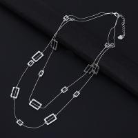 Collier de mode Multi couche, alliage de zinc, Placage, bijoux de mode & pour femme, plus de couleurs à choisir, protéger l'environnement, sans nickel, plomb et cadmium, Longueur Environ 70 cm, Vendu par PC