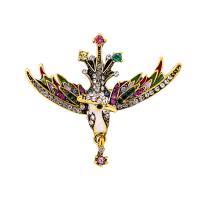 Rhinestone Broche, Zinc Alloy, Bird, mode smykker & for kvinde & med rhinestone, nikkel, bly & cadmium fri, 50x43mm, Solgt af PC