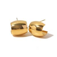 Roestvrij staal Stud Earrings, mode sieraden & voor vrouw, gouden, 16x14mm, Verkocht door pair