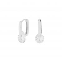 Cubic Zirconia micro pavimenta Sterling Silver Earring, 925 argento sterlina, placcato platino, Stile coreano & Micro spianare cubic zirconia & per la donna, 18x12mm, Venduto da coppia