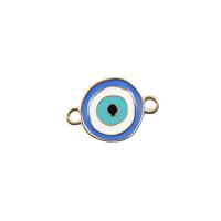 Evil Eye Pendler, Zinc Alloy, forgyldt, du kan DIY & emalje & dobbelt-hullers, nikkel, bly & cadmium fri, 27x19mm, Solgt af PC