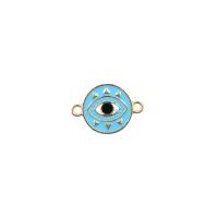 Evil Eye Hangers, Zinc Alloy, Boze oog, gold plated, DIY & glazuur & dubbel-gat, meer kleuren voor de keuze, nikkel, lood en cadmium vrij, 19x13mm, Verkocht door PC