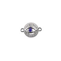 Evil Eye Pendler, Zinc Alloy, platin farve forgyldt, du kan DIY & med rhinestone, nikkel, bly & cadmium fri, 20x14mm, Solgt af PC