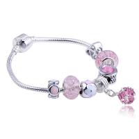 European Bracelet Titanium Steel with Crystal plated Adjustable & for woman & enamel pink Sold By Lot