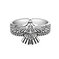 Mässing Finger Ring, Eagle, platina pläterad, Justerbar & för kvinna, platina färg, Säljs av PC