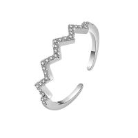 Cubi Circonia Micro Pave anello in ottone, placcato, Regolabile & Micro spianare cubic zirconia & per la donna, nessuno, Venduto da PC