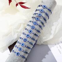 Evil Eye Biżuteria Bransoletka, Stop cynku, ze żywica, 12 sztuk & Regulowane & biżuteria moda & dla obu płci & z kamieniem, niebieski, bez zawartości niklu, ołowiu i kadmu, długość około 7.09 cal, sprzedane przez Ustaw