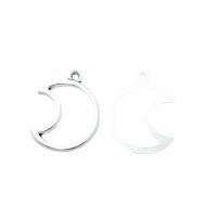 Zinc alliage Moon pendentifs, alliage de zinc, lune, Plaqué de couleur d'argent, DIY & creux, argent, protéger l'environnement, sans nickel, plomb et cadmium, 27x21x1.50mm, Environ 100PC/sac, Vendu par sac