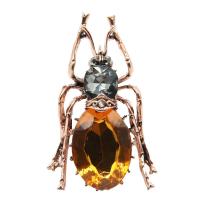 Crystal broche, Zinc Alloy, met Kristal, Insect, plated, uniseks, meer kleuren voor de keuze, nikkel, lood en cadmium vrij, 31x52mm, Verkocht door PC