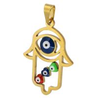 Pendentifs mauvais oeil, Acier inoxydable 304, bijoux de mode & DIY, doré, protéger l'environnement, sans nickel, plomb et cadmium, 20x28x3mm, Trou:Environ 3mm, Vendu par PC