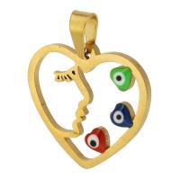 Pendentifs mauvais oeil, Acier inoxydable 304, bijoux de mode & DIY, doré, protéger l'environnement, sans nickel, plomb et cadmium, 20x19x2mm, Trou:Environ 3mm, Vendu par PC