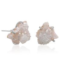 Boucles d'oreilles Quartz naturel, Cristal naturel, avec laiton, bijoux de mode & pour femme, plus de couleurs à choisir, 10x20mm, Vendu par paire