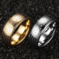 Anneau en acier de tungstène pour hommes, bijoux de mode & normes différentes pour le choix, plus de couleurs à choisir, 8mm, Vendu par PC