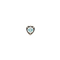 Evil Eye Pendants Zinc Alloy Heart gold color plated DIY & evil eye pattern & enamel & with rhinestone nickel lead & cadmium free Sold By PC