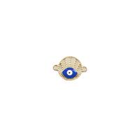 Evil Eye Hangers, Zinc Alloy, Boze oog, gold plated, DIY & glazuur & dubbel-gat & hol, nikkel, lood en cadmium vrij, 22x16mm, Verkocht door PC