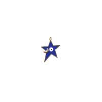 Evil Eye Pendants Zinc Alloy Star gold color plated DIY & evil eye pattern & enamel nickel lead & cadmium free Sold By PC