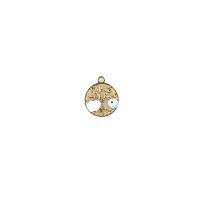 Evil Eye Pendants Zinc Alloy Tree gold color plated DIY & evil eye pattern & enamel & hollow nickel lead & cadmium free Sold By PC