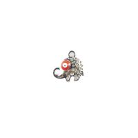 Evil Eye Pendants Zinc Alloy Elephant platinum color plated DIY & evil eye pattern & enamel & hollow nickel lead & cadmium free Sold By PC