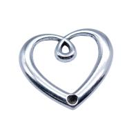 Pendentifs coeur en alliage de zinc, Plaqué de couleur d'argent, Vintage & DIY & creux, argent, protéger l'environnement, sans nickel, plomb et cadmium, 21x23mm, Vendu par PC