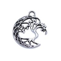 Pendentifs creux en alliage de zinc, Plaqué de couleur d'argent, Vintage & DIY, protéger l'environnement, sans nickel, plomb et cadmium, 18x22mm, Vendu par PC