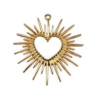 Pendentifs coeur en alliage de zinc, Plaqué de couleur d'or antique, DIY & creux, protéger l'environnement, sans nickel, plomb et cadmium, 44x43mm, Vendu par PC