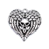 Pendentifs coeur en alliage de zinc, Plaqué de couleur d'argent, DIY & creux, protéger l'environnement, sans nickel, plomb et cadmium, 23x22mm, Vendu par PC