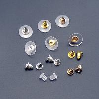 Ear Iron Nut Component, Σίδερο, με Σιλικόνη, επιχρυσωμένο, DIY & διαφορετικά στυλ για την επιλογή, περισσότερα χρώματα για την επιλογή, νικέλιο, μόλυβδο και κάδμιο ελεύθεροι, Περίπου 1000PCs/τσάντα, Sold Με τσάντα