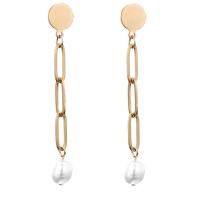 Freshwater Pearl Earrings 304 Stainless Steel with Freshwater Pearl fashion jewelry & for woman Sold By Pair