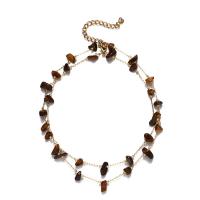 Anklet de acero inoxidable, acero inoxidable 304, con Piedra natural, con 1.97inch extender cadena, Doble capa & longitud diferente para la opción & para mujer, más colores para la opción, Vendido por Sarta