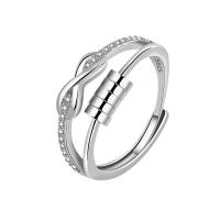 Messing ringen, platinum plated, Verstelbare & voor vrouw, platina kleur, Verkocht door PC