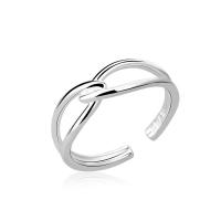 Brass Finger Ring plated Adjustable & for woman silver color Sold By PC