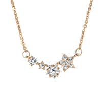 Cubic Zircon Micro Pave Brass Necklace plated micro pave cubic zirconia & for woman Length Approx 15.74 Inch Sold By PC