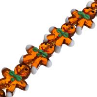 Handgemaakte Lampwork Beads, Spotprent, DIY, 29x24x8mm, Gat:Ca 1mm, 10pC's/Strand, Per verkocht Ca 10.5 inch Strand