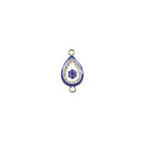 Evil Eye Pendants Zinc Alloy Teardrop plated DIY & enamel & with rhinestone & double-hole nickel lead & cadmium free Sold By PC