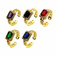 Cubique anneau en laiton Circonia Micro Pave, fade et jamais plaqué de haute qualité, bijoux de mode & pavé de micro zircon & pour femme, plus de couleurs à choisir, 9.50x22mm, Vendu par PC