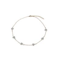 Colar de pérolas de plástico, liga de zinco, with Pérolas de plástico ABS, with 5cm extender chain, cromado de cor dourada, joias de moda & para mulher, dois diferentes cores, comprimento 39 cm, vendido por PC