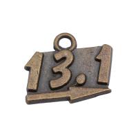 Cink ötvözet Alphabet Medálok, antik bronz színű bevonattal, Vintage & DIY, nikkel, ólom és kadmium mentes, 18x15mm, Által értékesített PC