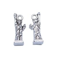 Zinklegering Hangers, Zinc Alloy, Lady Liberty, antiek zilver plated, Vintage & DIY, nikkel, lood en cadmium vrij, 7x20mm, Verkocht door PC