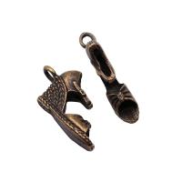 Pendentifs de chaussures en alliage de zinc, Plaqué de couleur de bronze antique, Vintage & DIY, protéger l'environnement, sans nickel, plomb et cadmium, 19x10mm, Vendu par PC