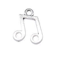 Pendentifs en alliage de zinc, note de musique, Plaqué de couleur d'argent, Vintage & DIY, protéger l'environnement, sans nickel, plomb et cadmium, 17x14mm, Vendu par PC