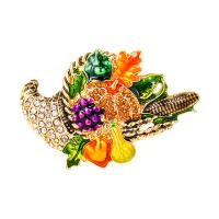 Glazuur broche, Zinc Alloy, voor vrouw & met strass, nikkel, lood en cadmium vrij, 60x38mm, Verkocht door PC