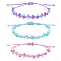 Trendy Wax cord armbanden, met Hars, handgemaakt, verstelbaar & voor vrouw, meer kleuren voor de keuze, Lengte Ca 15-27 cm, Verkocht door PC