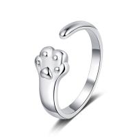 Mässing Finger Ring, Claw, platina pläterad, Justerbar & för kvinna, platina färg, nickel, bly och kadmium gratis, 7.40mm, Innerdiameter:Ca 16mm, Säljs av PC