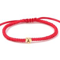 Bijoux bracelets de mode, alliage de zinc, avec cordon de polyester & plastique, bijoux de mode & avec le motif de lettre & pour femme, plus de couleurs à choisir, Longueur Environ 7.5-11 pouce, Vendu par PC