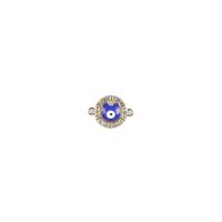 Evil Eye Pendants Zinc Alloy gold color plated DIY & evil eye pattern & enamel & with rhinestone & double-hole nickel lead & cadmium free Sold By PC