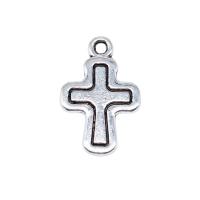 Zink Alloy Cross Hängen, antik silver pläterad, Vintage & DIY, nickel, bly och kadmium gratis, 13x20mm, Säljs av PC